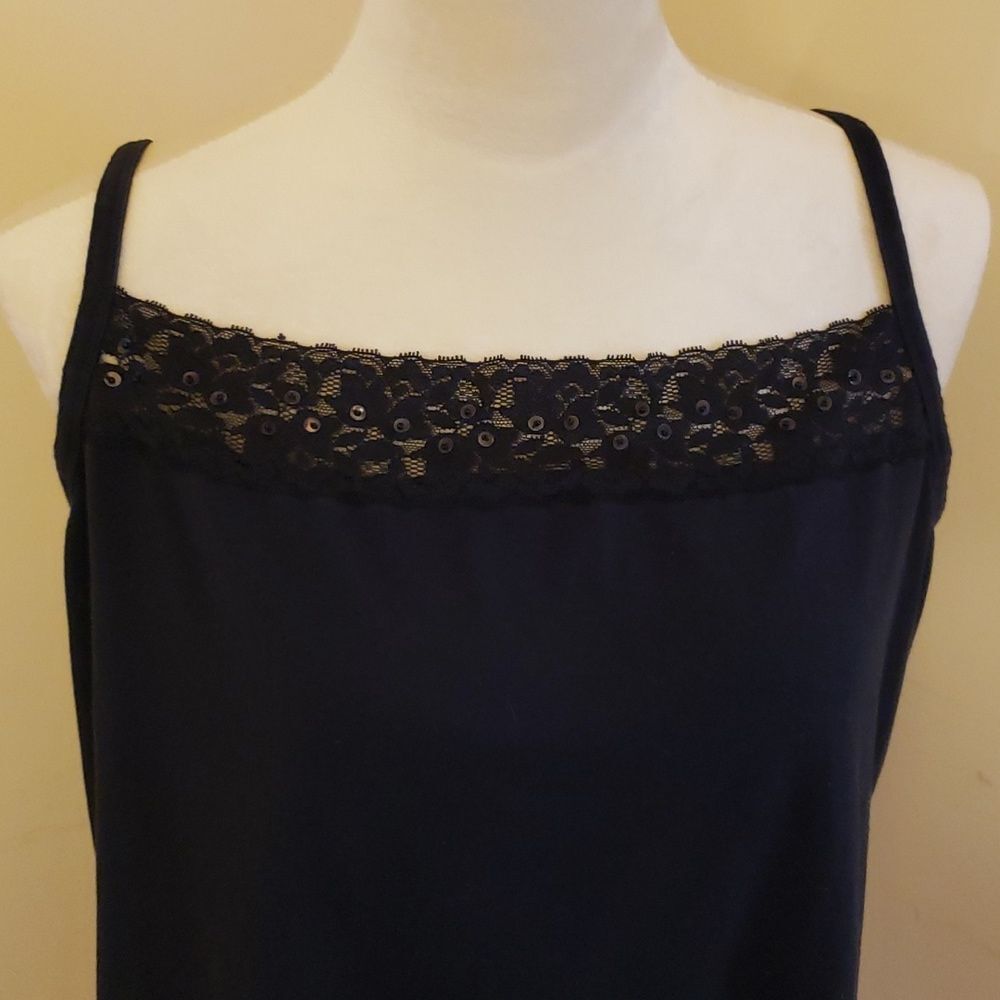 Fashion Bug Women's Black Cotton/Spandex Sleeveless Camisole Shirt, Size 1X